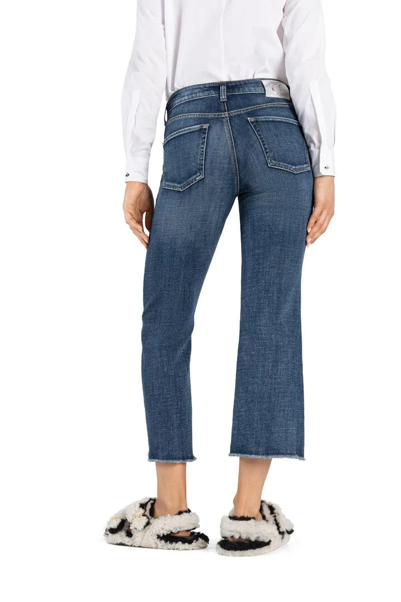 Cambio Francesca Cropped Raw Edge Jeans