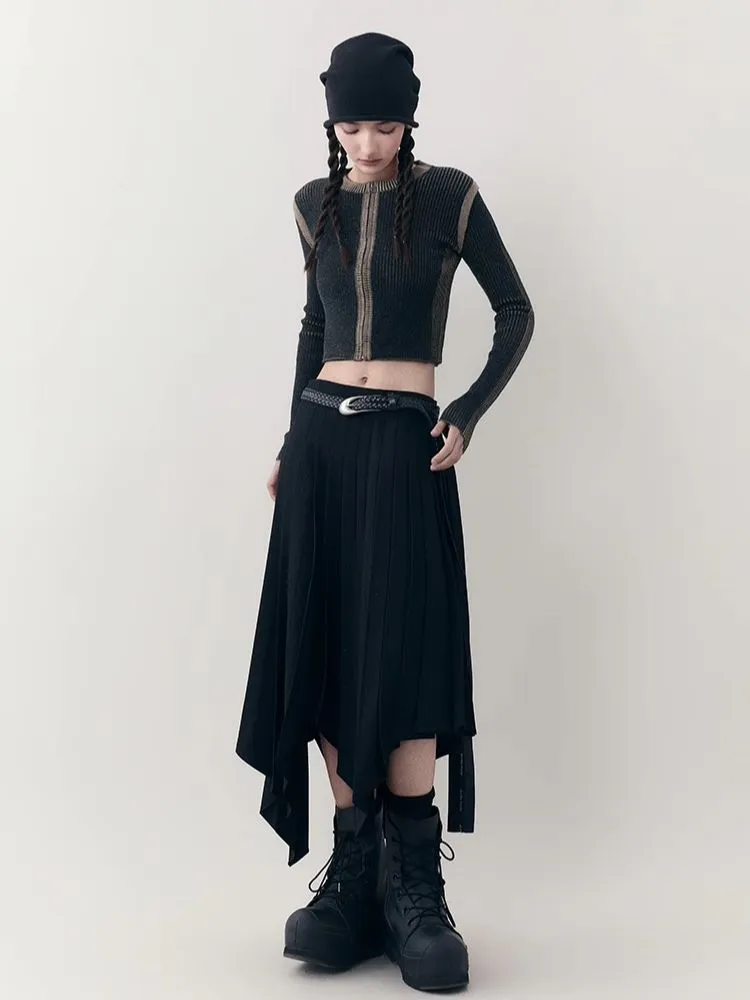 Irregular Mid-length Pleated Half-body Skirt【s0000006395】
