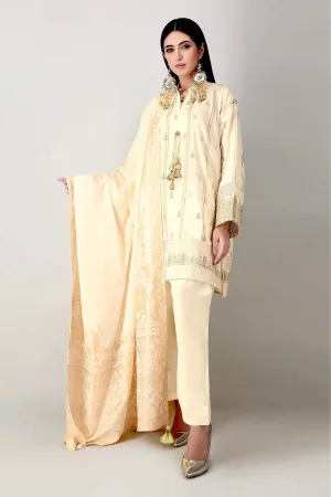 Khaadi Embroidered 3 Piece Suit · Calming Ride – K21115 Off White