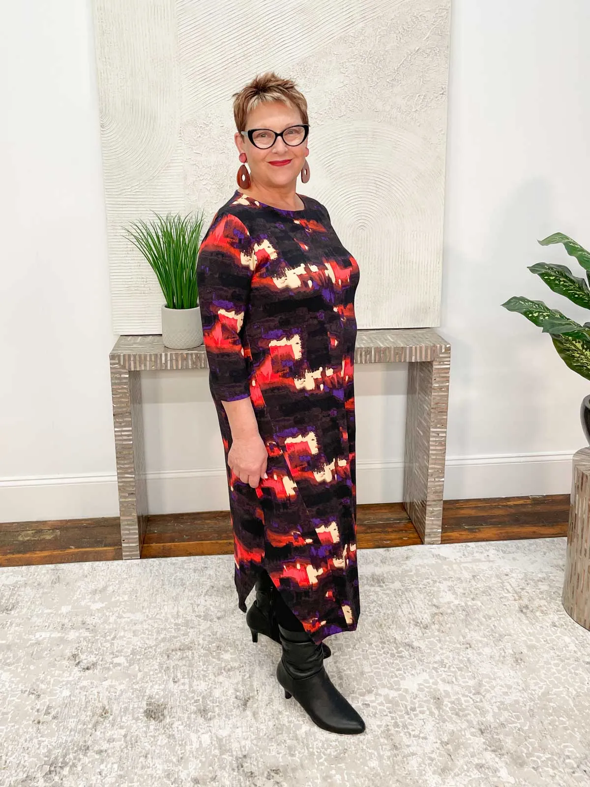 Printed Midi Dress, Multi